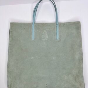 Vintage Mark Cross Baby Blue Market Tote Bag